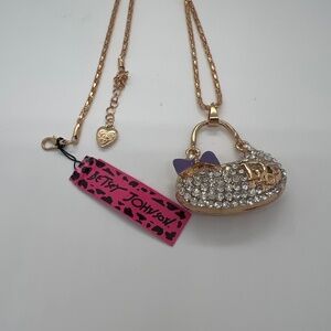 Purse necklace Betsey Johnson heart
